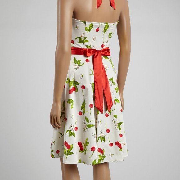 🌟Hearts & Roses || White Dolores Cherry Swing Dress - Picture 2 of 6